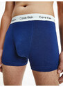 Pánské trenky 3 Pack Trunks Cotton Stretch 0000U2662GI03 bílá/červená/modrá - Calvin Klein