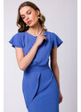 STYLOVE S336 Pouzdrové šaty s páskem - modré