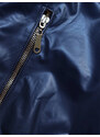 J.STYLE Tmavě modrá krátká bunda s ozdobnými stahovacími lemy (16M9087-215)