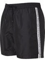 Pánské plavky Medium Drawstring Swim Shorts Logo Tape KM0KM00741BEH černá - Calvin Klein