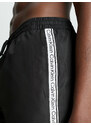 Pánské plavky Medium Drawstring Swim Shorts Logo Tape KM0KM00741BEH černá - Calvin Klein