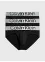 Pánské slipy 3 Pack Briefs Steel Cotton 000NB3129A7V1 černá - Calvin Klein