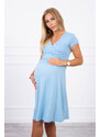 K-Fashion Šaty s výstřihem, krátké rukávy modré