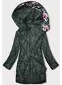 S'WEST Zelená dámská bunda s ozdobnou kapucí (B8215-10)