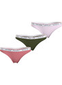 Dámské tanga 3 PACK UW0UW04894 0R6 růžovo-zelené - Tommy Hilfiger