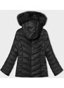 J.STYLE Krátká černá zimní bunda s kapucí (5M3138-392A)