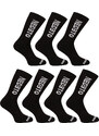 7PACK ponožky Nedeto vysoké černé (7NDTP001-brand)