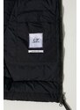 Péřová bunda C.P. Company ECO-CHROME R GOGGLE DOWN JACKET pánská, tmavomodrá barva, zimní, 15CMOW027A006369G