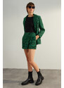 Trendyol Green Premium Lurex Tweed Fabric Woven Shorts Skirt