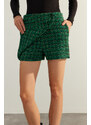 Trendyol Green Premium Lurex Tweed Fabric Woven Shorts Skirt