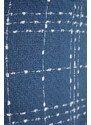 Trendyol Navy Blue Flounced Tweed Fabric Mini Woven Skirt