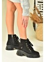 Fox Shoes Women's Black Suede Thick-Soled Casual Women's Boots