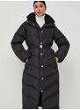 Péřová bunda BOSS dámská, černá barva, zimní, oversize