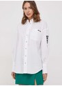 Košile Dkny bílá barva, relaxed, s klasickým límcem, E31M1RDM