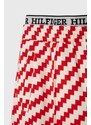 Dětské tepláky Tommy Hilfiger červená barva, vzorované