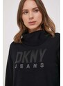 Svetr Dkny dámský, černá barva, lehký, s golfem, E3JSAM13