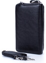 Jennifer Jones Mini kabelka na telefon a peněženka s popruhem na krk černá 1125