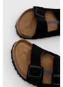 Semišové pantofle Birkenstock Arizona pánské, černá barva