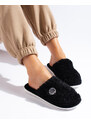 Women's black slippers Shelvt