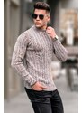 Madmext Stone Color Half Turtleneck Knitwear Sweater 5761