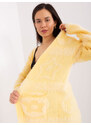 Fashionhunters Světle žlutý dlouhý oversize kardigan