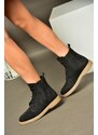 Fox Shoes R374961902 Black Suede Women's Classic Boots with Elastic Sides