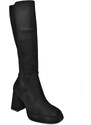 Fox Shoes R282230302 Black Suede Platform Chunky Heel Women's Elastic Back Boots