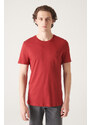 Avva Men's Claret Red Ultrasoft Crew Neck Cotton Slim Fit Slim Fit T-shirt