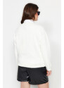 Trendyol Curve Thick Ecru, Fleece Inside, Embroidery Detailed Knitted Sweatshirt