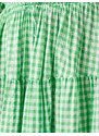 Koton Krátké kostkované šaty s balónovým rukávem Volánková kravata Detail
