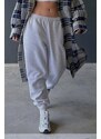 Madmext Mad Girls Gray Oversize Women's Tracksuit with Elastic Legs Mg324