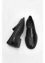 Marjin Celas Black Patent Leather Women's Loafers Casual Shoes