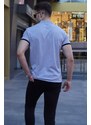 Madmext Basic Gray Polo Neck T-Shirt 5885