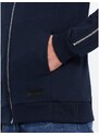 Ombre Clothing Pánská bunda bomber s ozdobnými zipy na rukávech B1367 tmavě modrá