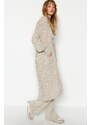 Trendyol Stone Maxi Basic Knitwear Cardigan