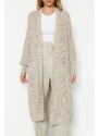 Trendyol Stone Maxi Basic Knitwear Cardigan