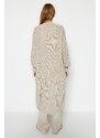 Trendyol Stone Maxi Basic Knitwear Cardigan