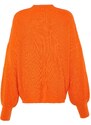 Trendyol Orange Wide Fit Crew Neck Pletený svetr