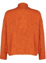 Trendyol Orange Soft Textured Zippered Knitwear Sweater