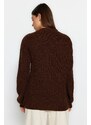 Trendyol Brown Knit Detailní pletený svetr