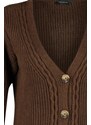 Trendyol Brown Knit Detailní pletený svetr