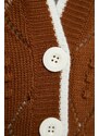 Trendyol hnědý prolamovaný/perforovaný pletený svetr