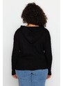 Trendyol Curve černý pletený svetr na zip