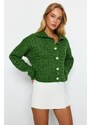 Trendyol Mint Polo Neck Pletený Detailní pletený svetr