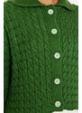 Trendyol Mint Polo Neck Pletený Detailní pletený svetr