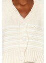 Trendyol Stone Soft Textured Striped Knitwear Cardigan