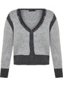 Trendyol Antracit Měkký texturovaný barevný blok Pletený svetr