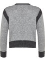 Trendyol Antracit Měkký texturovaný barevný blok Pletený svetr