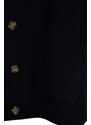 Trendyol Navy Plus Size Regular Fit Shawl Collar Knitwear Cardigan