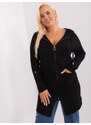 Fashionhunters Černý kardigan plus size s viskózou